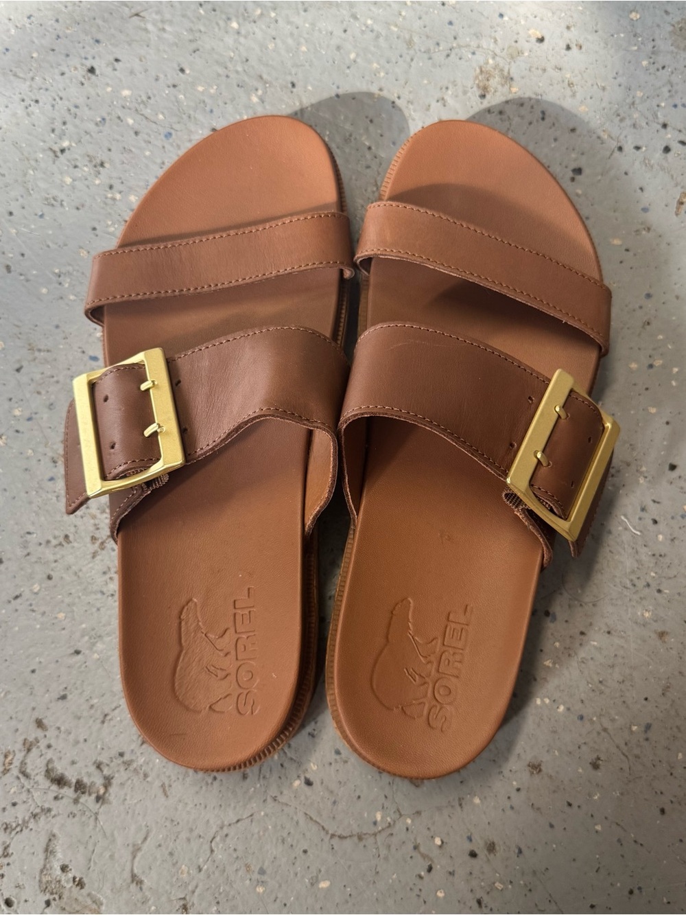 Sorel Roaming Buckle Slide sandals brown leather - Picture 5 of 8